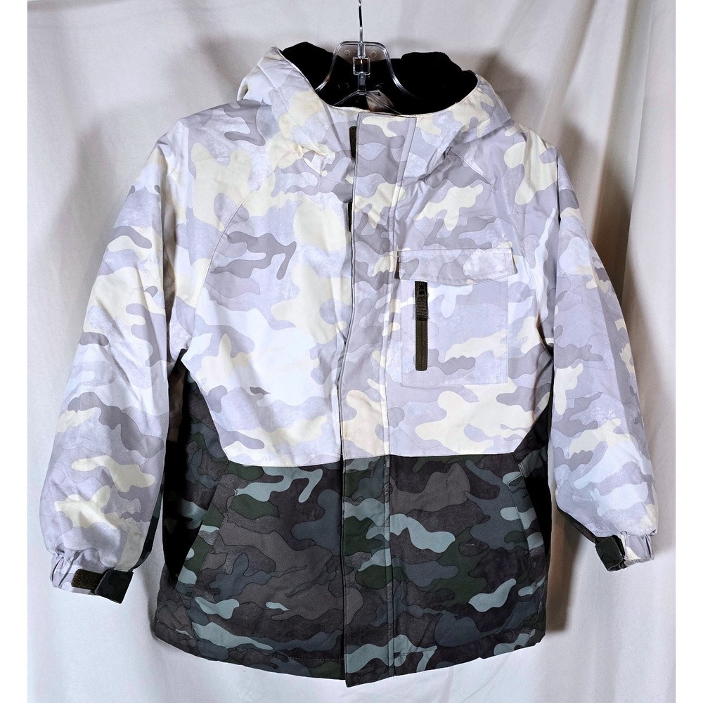 Kids‎ Swiss Tech Camo Ski Snowboard Jacket Hooded Water Resistant Winter Coat M